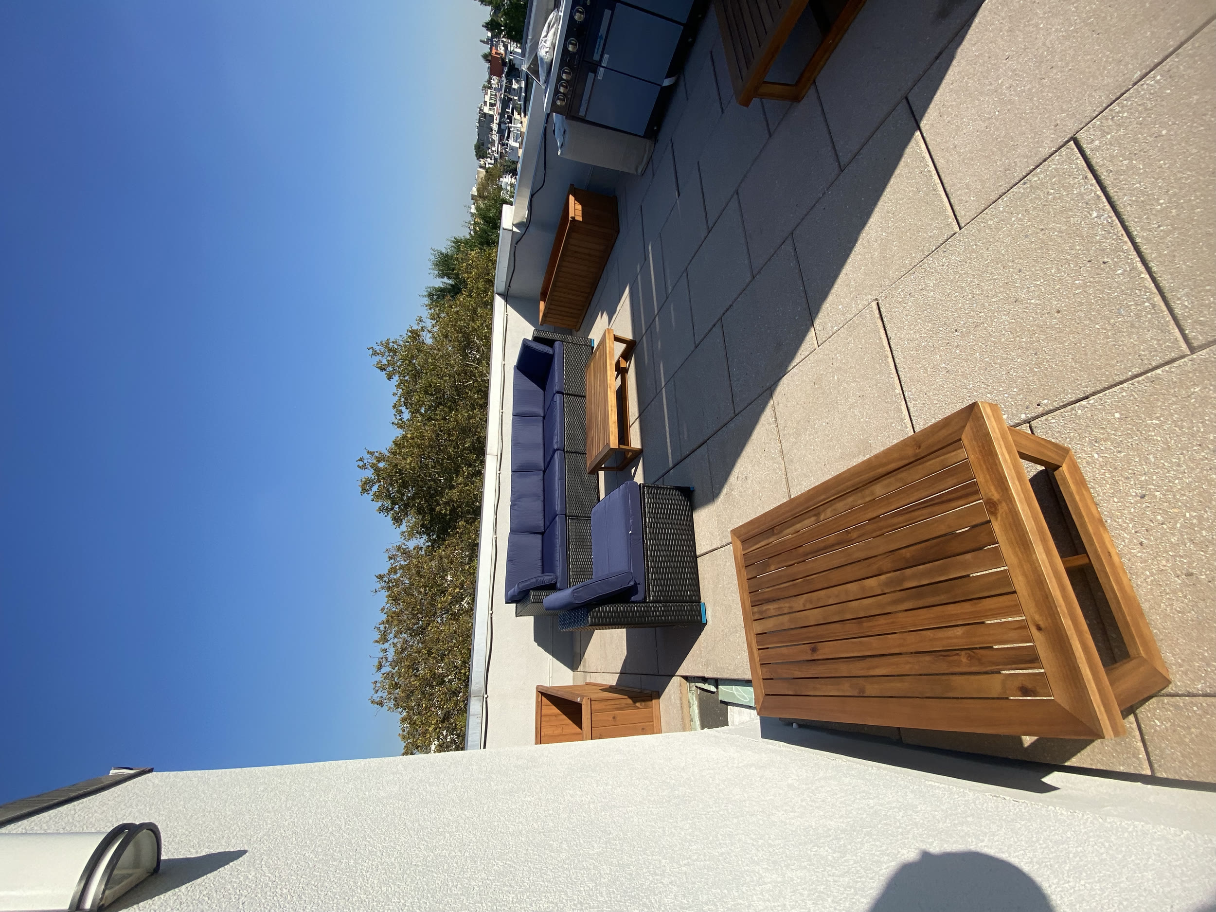 Sectional sofa assembled on a Greenpoint Brooklyn rooftop by Jose Does It.